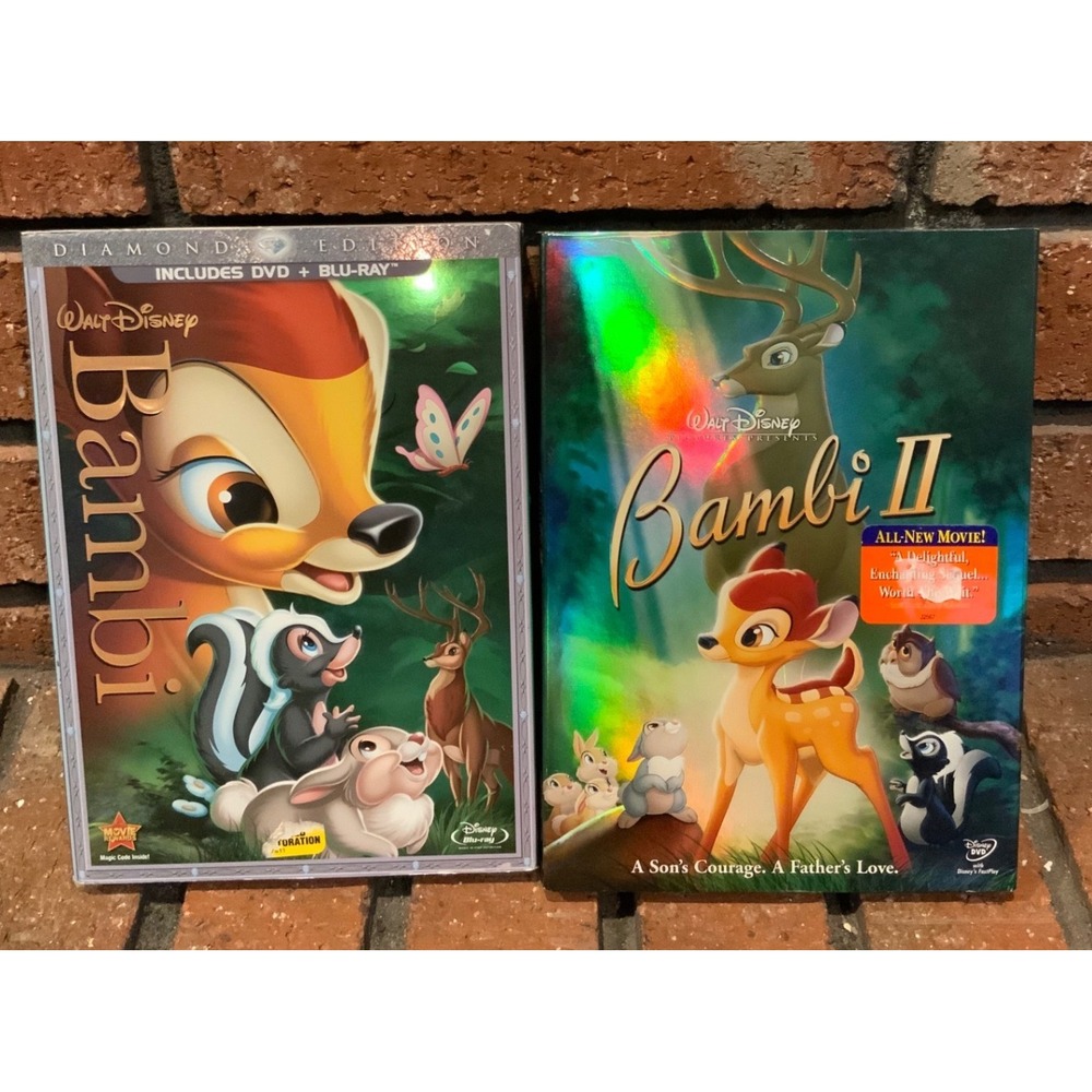 Disney‎ Bambi & Bambi II DVD 2 Movies Lot